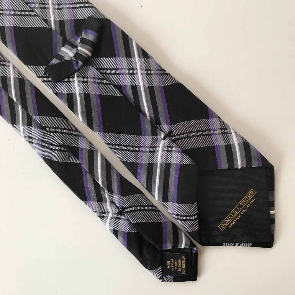 Donald J. Trump Signature Black Plaid Mens Tie